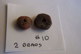 2 Beads Ancient Precolumbian Jasper - Agate Beads - Tairona - Aztec - Maya - 500 Years Old