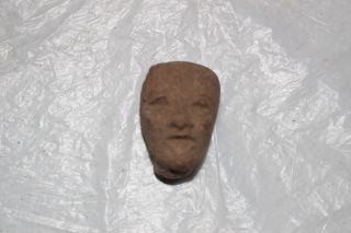Pre - Columbian Mayan Inca Aztec Pottery Head/face Fragment - Artifact K
