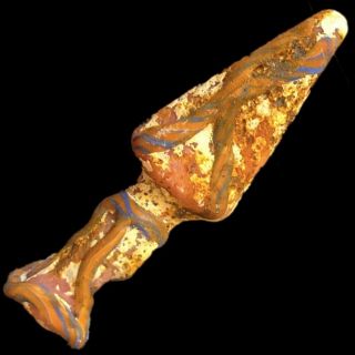 Rare Huge Phoenician Votive Glass Arrow Head Artefact 300bc Quality (1)