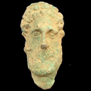 Rare Ancient Large Roman Bronze Period Male Bust - 200 - 400 Ad (4)