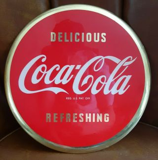 1940s Vtg Coca Cola Celluloid Sign - Button 9 " Philadelphia