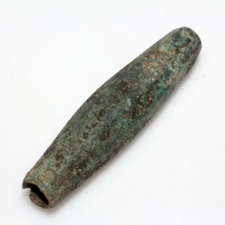 4500 Years Old Ancient Greek Perfect Bronze Long Bead Ca 2500 Bc