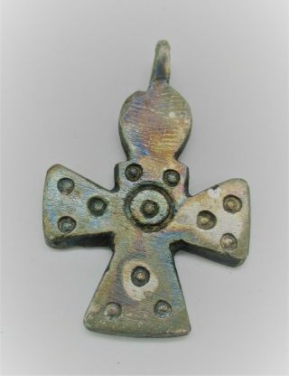 Detector Finds Late Medieval Silvered Cross Pendant With Ring And Dots