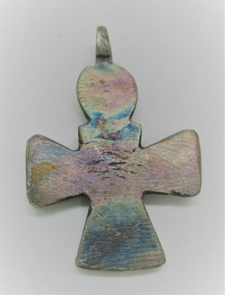 DETECTOR FINDS LATE MEDIEVAL SILVERED CROSS PENDANT WITH RING AND DOTS 2