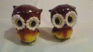 Set of Vintage Norcrest Owl Salt and Pepper Shakers Ceramic Collectibles 2