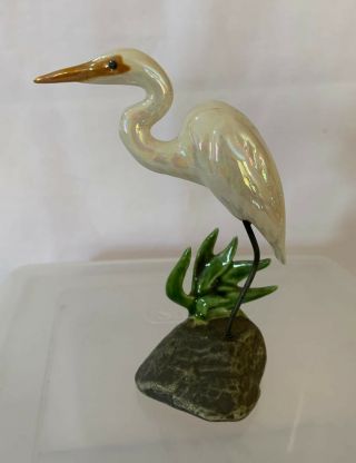 Vintage Hagen - Renaker Specialty Egret Bird Figurine,  Stamped