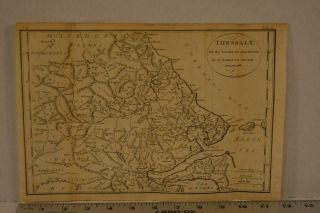 Antique Engraving Map Of Ancient Greece Thessaly Printed 1795 12x8 Inches