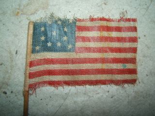 Civil War Era Us U.  S.  13 Star Flag United States American 1800s Antique Vtg Old