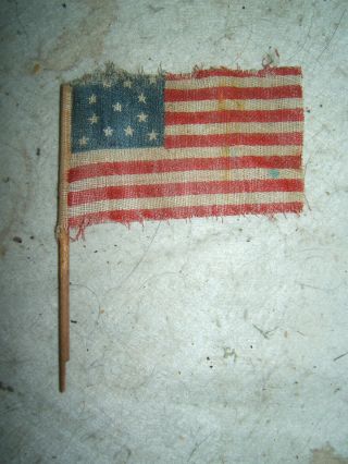 civil war era us u.  s.  13 star flag united states american 1800s antique vtg old 3