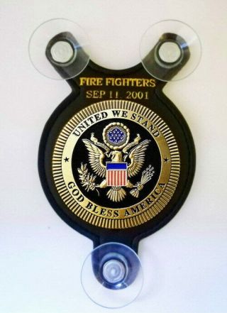 Salute Heroes Nyc Firefighters On Sep 11.  2001 Fdny Supporter Car Shield - Fop - Pba
