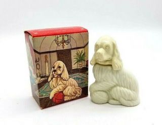 Vintage Avon Lady Spaniel Moonwind Cologne Collectible Dog Decanter 3/4 Full