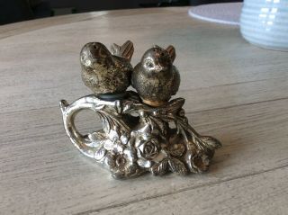 Vintage Silver Plated Birds On A Rosebush Salt And Pepper Shakers