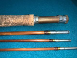 Vintage Beautifully Flamed South Bend 59 - 9 Dry Bamboo Fly Rod Sleeve Spare Tip 2