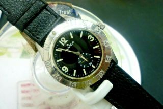 Mens 36mm Movado 4j Eta Quartz Sub - Dial Black Swiss Vintage Watch