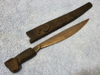 Vintage Phillipine Filipino Garab Talibon Christian Bolo Knife Visayas Sword