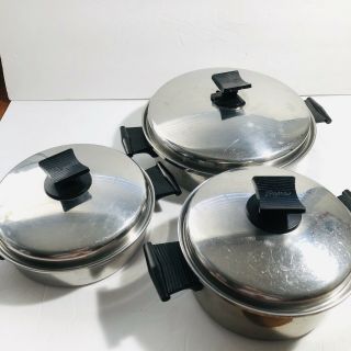Vintage 6 Piece Rena - Ware 3 Ply 18 - 8 Stainless Steel Cookware Pans Pots Usa