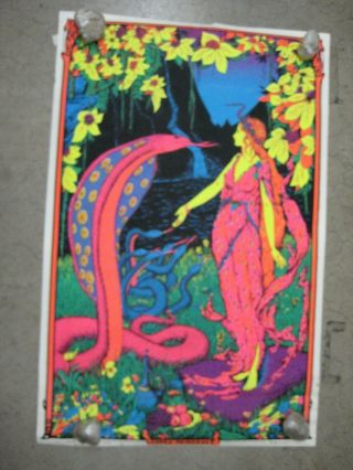 Cobra Princess 1971 Black Light Poster Vintage Psychedelic C1056