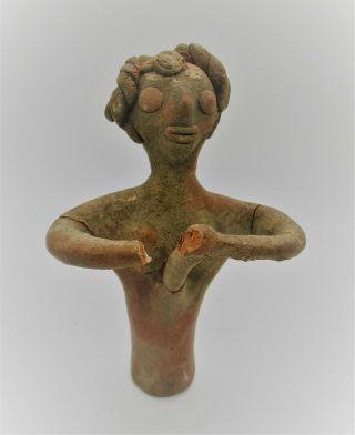 Circa 1000 Bce Ancient Syro - Hittite Terracotta Worshipper Figure