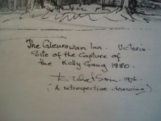 The Glenrowan Inn Victoria - Ned Kelly - 1980 Drawing Art - Artist Watson - Lge 2
