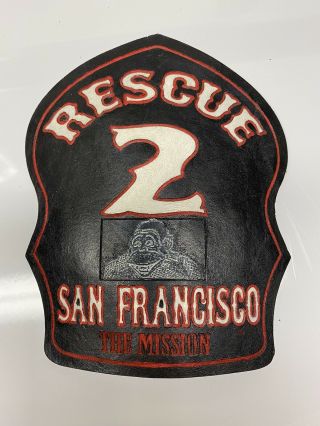 Rare San Francisco Fire Department Rescue 2 Leather Helmet Shield