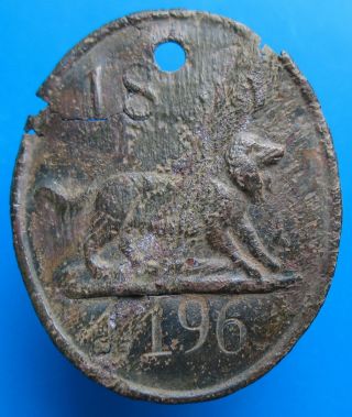 Poland - Old 1855 Dog Tax Tag - More On Ebay.  Pl