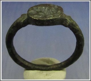 NEMEAN LION Ancient Bronze Legionary Roman Ring Intaglio RARE 2