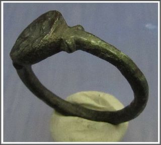 NEMEAN LION Ancient Bronze Legionary Roman Ring Intaglio RARE 3