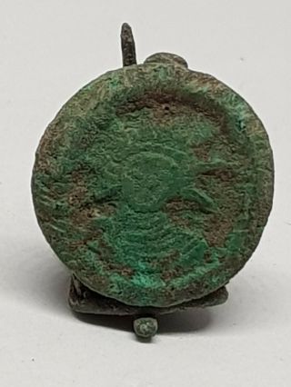 Fantastic Ancient Greek Bronze Fibula Brooch Of Medusa 300 Ad 25,  4 Gr 42 Mm
