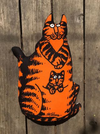 Nos Vintage B.  Kliban Cat Pillow Orange Tabby " Momcat " Mom Cat W/kitten 70s