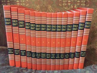 Vintage Childcraft Children Books 1954 Full Set Volumes 1 - 15 Orange Hardcover Ec