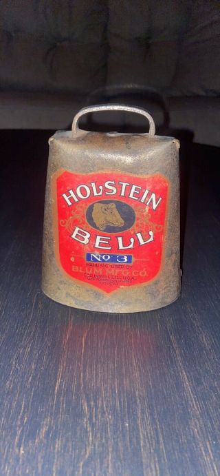 Holstein Bell No.  3 Cow Bell Vintage Blum Mfg Co.  Collinsville Illinois