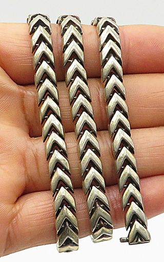925 Sterling Silver - Vintage Smooth Arrow Link Chain Necklace - N1979