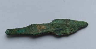 Ancient Greek Bronze Arrowhead 1000 - 700 B.  C.