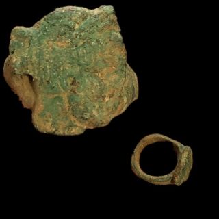 Ancient Roman Bronze Bust Finger Ring - 200 - 400 Ad (11)
