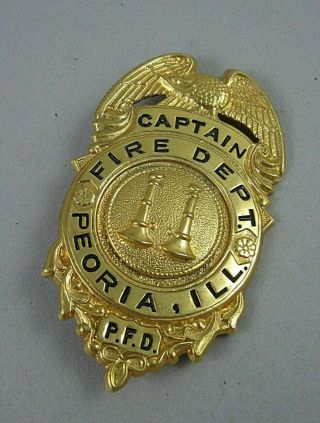 Vintage Fire Department Badge Obsolete Peoria Illinois