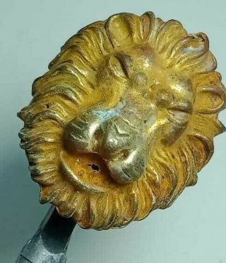 Extremely Ancient Bronze Lion Head Ring Viking Artifact Bronze Authentic Rare