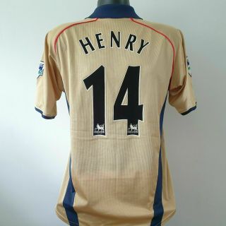 Henry 14 Arsenal Shirt - Medium - 2001/2002 Away Jersey Vintage Sega Gold