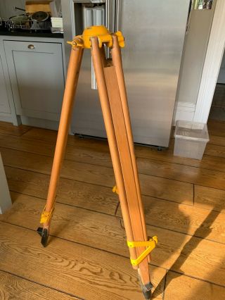 vintage wooden surveyors tripod 2