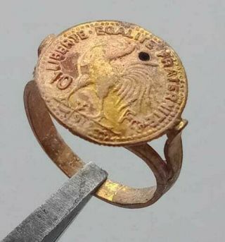 Rare Extremely Ancient Ring Bronze Medieval Authentic Artifact
