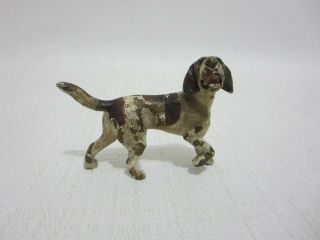 Antique Vienna Bronze Hunting Dog Pointer Signed Austria Miniature