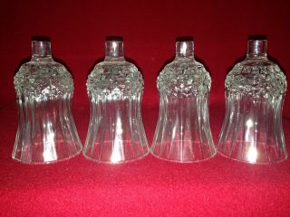 4 Vintage Homco Home Interiors Clear Diamond Crystal Votive Cups - No Grommets