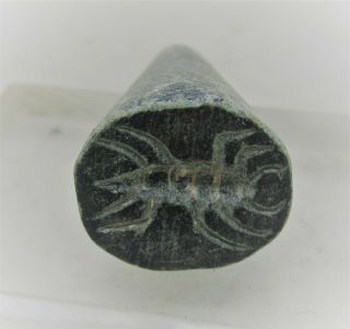Ancient Near Eastern Stone Seal Pendant With Scorpion Impression