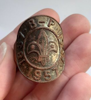 Vintage Boy Scouts Woggle Ring Baden Powell 1957 Metal Detecting Find