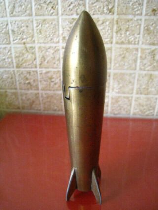 Old Vtg Soviet Russian Metal Lighter Gas Space Rocket Souvenir 5 " =12.  5cm Rare