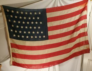 Antique 46 Star U.  S.  Flag,  In Service July 4th,  1908 - July 3rd,  1912.  4 Ft.  X 6ft.