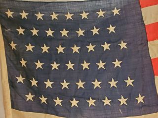 Antique 46 Star U.  S.  Flag,  In Service July 4th,  1908 - July 3rd,  1912.  4 ft.  X 6ft. 2