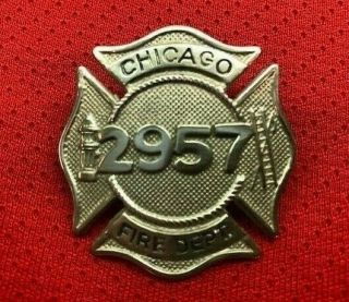 Vintage Chicago Fire Department Fireman Dress Hat Badge 2957