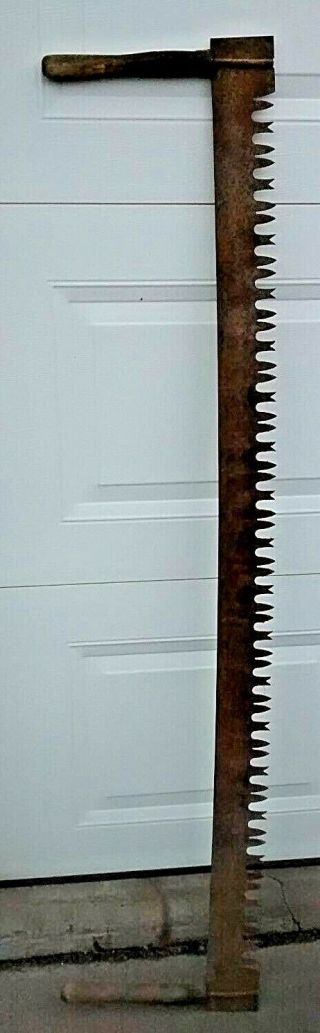 Vintage Rustic Two 2 Man Cross Cut Saw Antique Logging Lumberjack 60 Inches