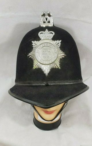 Obsolete British Bobby Hat Helmet W Thames Valley Police Badge - 7 1/2 (58)