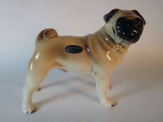 Pug Dog In Fawn Coopercraft England Miniature Dog Figurine 6 "
